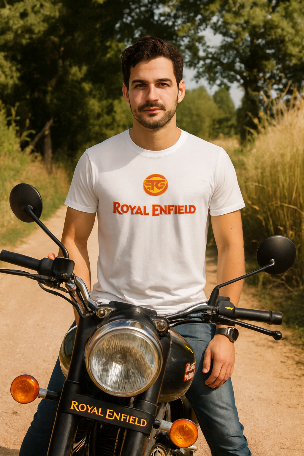 Calssic White Color Royal Enfield T-Shrt